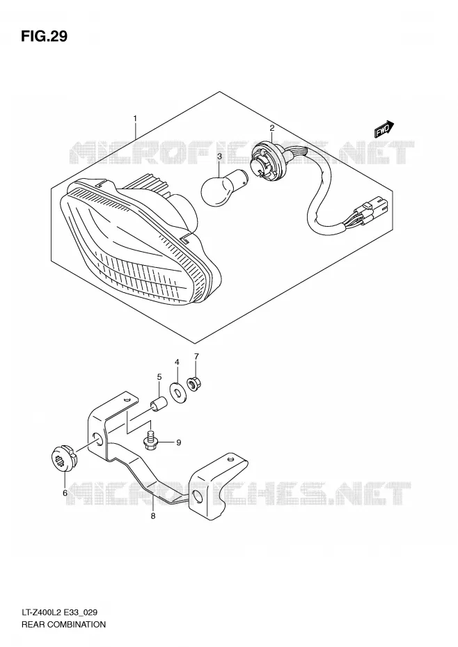 FEU ARRIERE Suzuki QUAD 400 QUADSPORT 2012  LT-Z400ZL2(E33)