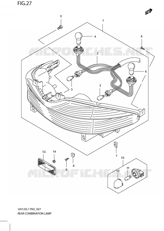 FEU ARRIERE Suzuki SCOOTER 125 BURGMAN 2011  UH125GL1(P2)