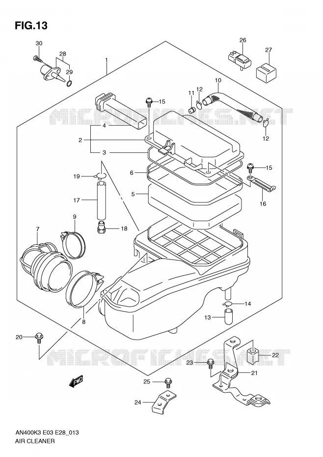 FILTRE A AIR Suzuki SCOOTER 400 BURGMAN 2005  AN400K5(E3/E28)