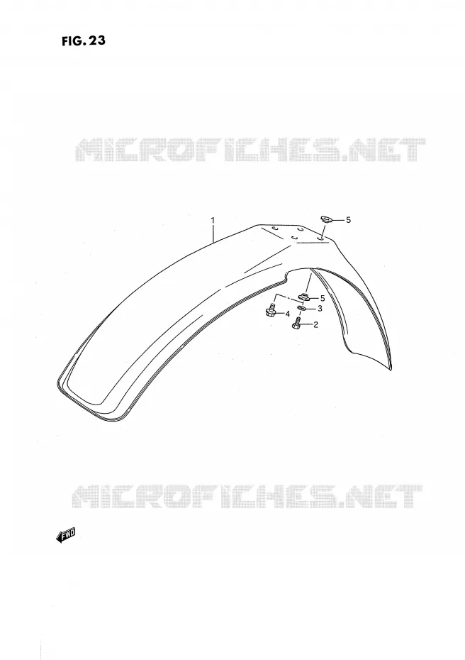GARDE BOUE AVANT Suzuki MOTO 80 RM 1993  RM80P(E24)