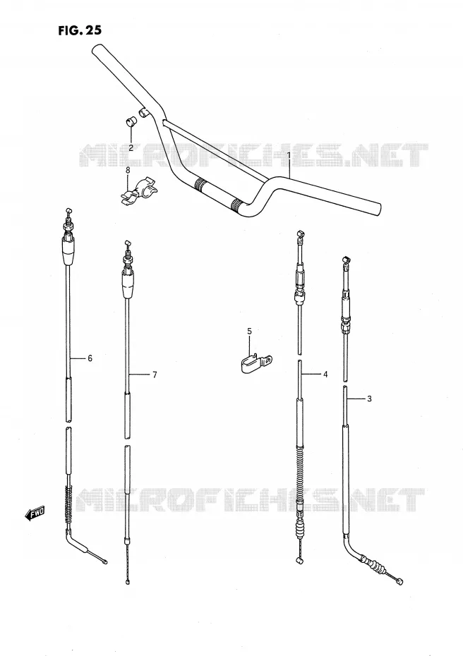 GUIDON - CABLES Suzuki MOTO 80 RM 1988  RM80J(E24)
