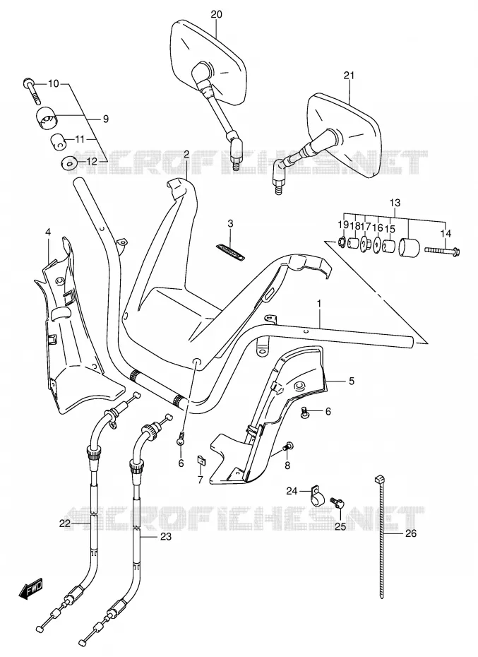 GUIDON (MODELE K1/K2) Suzuki SCOOTER 400 BURGMAN 2002  AN400K2(E2)