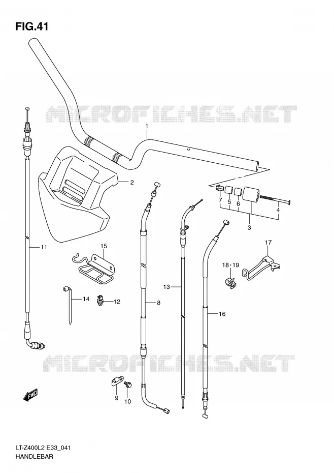 GUIDON Suzuki QUAD 400 QUADSPORT 2012  LT-Z400L2(E33)