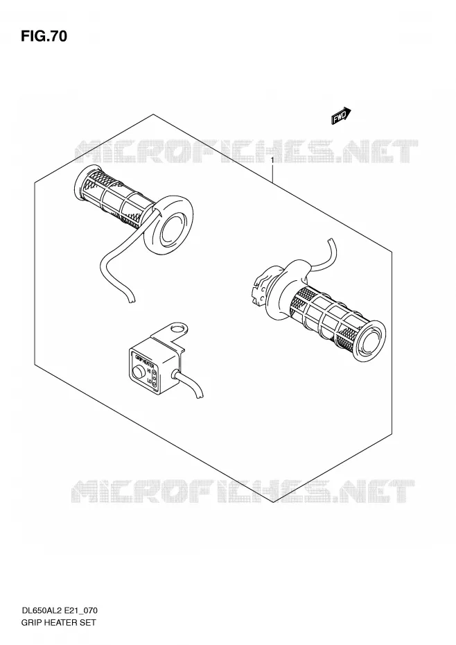 KIT POIGNEES CHAUFFANTES (OPTIONAL) Suzuki MOTO 650 V-STROM 2012  DL650AUEL2(E21)