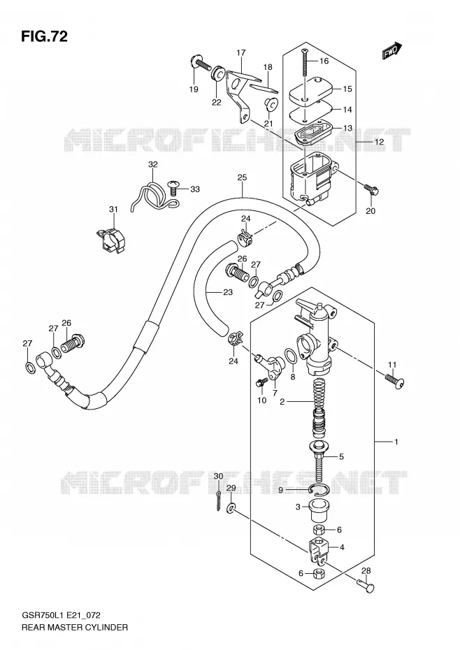 MAITRE CYLINDRE ARRIERE Suzuki MOTO 750 GSR 2011  GSR750UEL1(E21)
