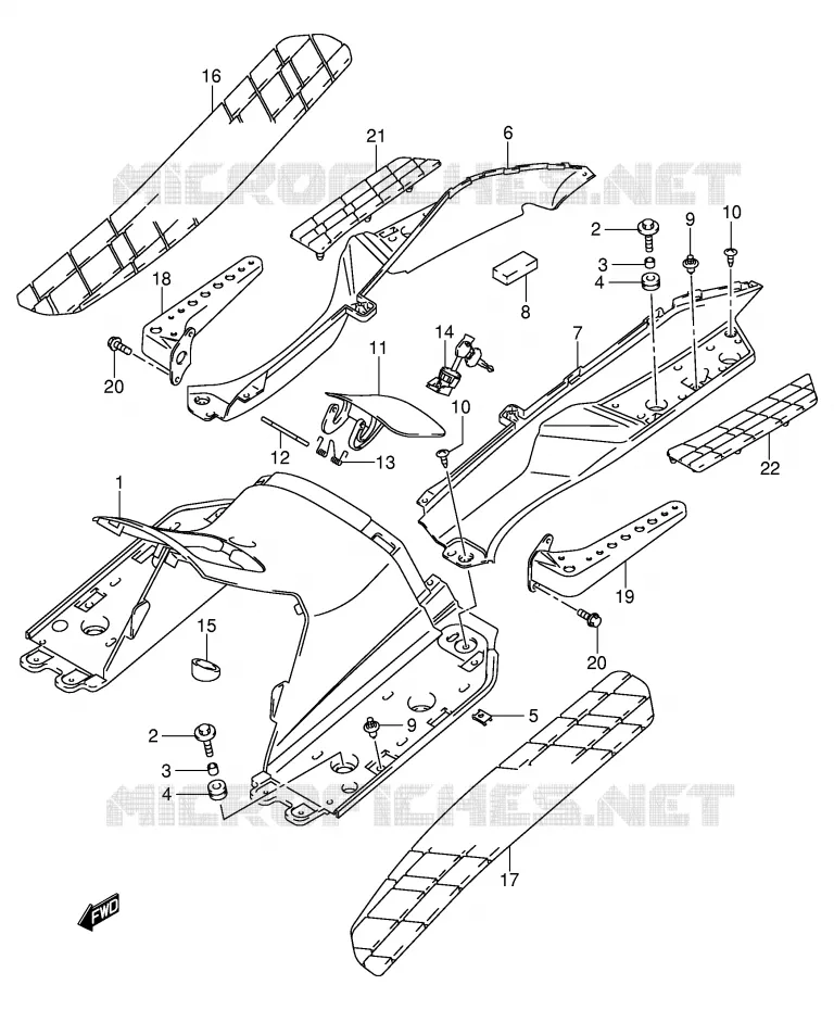 MARCHE PIEDS (MODELE K1/K2) Suzuki SCOOTER 250 BURGMAN 2000  AN250Y(E2)