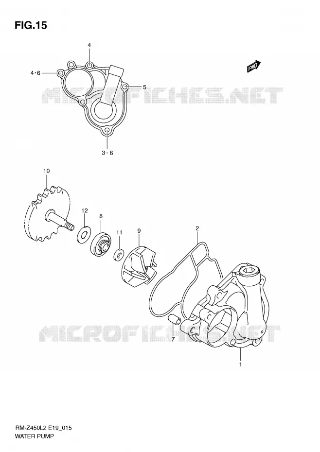 POMPE A EAU Suzuki MOTO 450 RM-Z 2012  RM-Z450L2(E19)