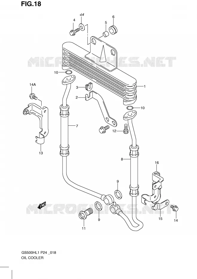 RADIATEUR D'HUILE (GS500FH) Suzuki MOTO 500 GS-E 2011  GS500HL1(L1)