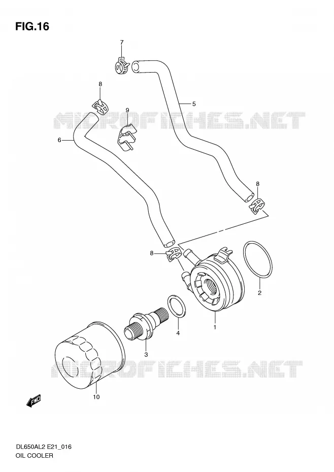 RADIATEUR D'HUILE Suzuki MOTO 650 V-STROM 2012  DL650AUEL2(E21)
