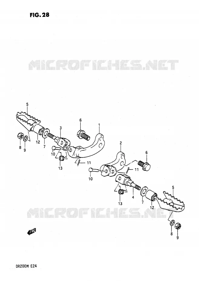 REPOSE PIED Suzuki MOTO 200 DR 1986  DR200G(E24)
