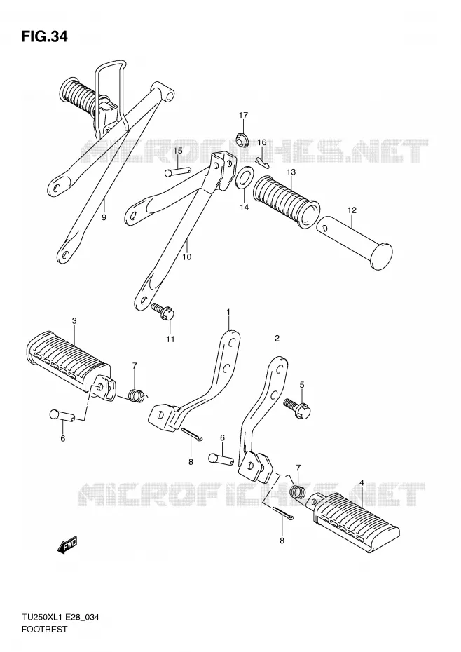 REPOSE PIED Suzuki MOTO 250 TU 2011  TU250XL1(E28)