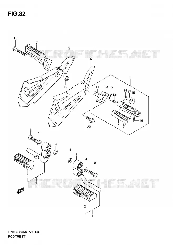 REPOSE PIEDS (EN125-2A) Suzuki MOTO 125 EN 2009  EN125HUK9(P71)