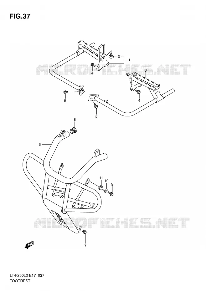 REPOSE PIEDS (LT-F250L2 E24) Suzuki QUAD 250 OZARK 2012  LT-F250L2(E17)
