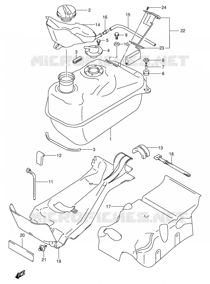 RESERVOIR D'ESSENCE (MODELE K1/K2) Suzuki SCOOTER 250 BURGMAN 1998  AN250W(E2)