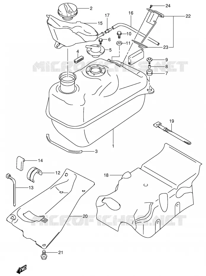 RESERVOIR D'ESSENCE (MODELE X/Y) Suzuki SCOOTER 400 BURGMAN 2002  AN400RK2(E2)