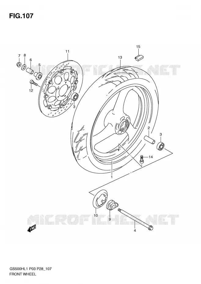 ROUE AVANT Suzuki MOTO 500 GS-E 2011  GS500HKL1(P3)