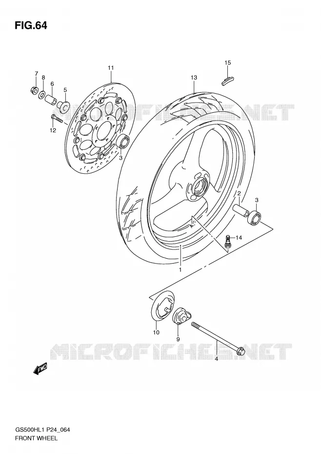 ROUE AVANT Suzuki MOTO 500 GS-E 2011  GS500HL1(L1)