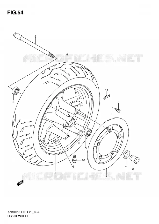 ROUE AVANT Suzuki SCOOTER 400 BURGMAN 2006  AN400SK6(E3/E28)