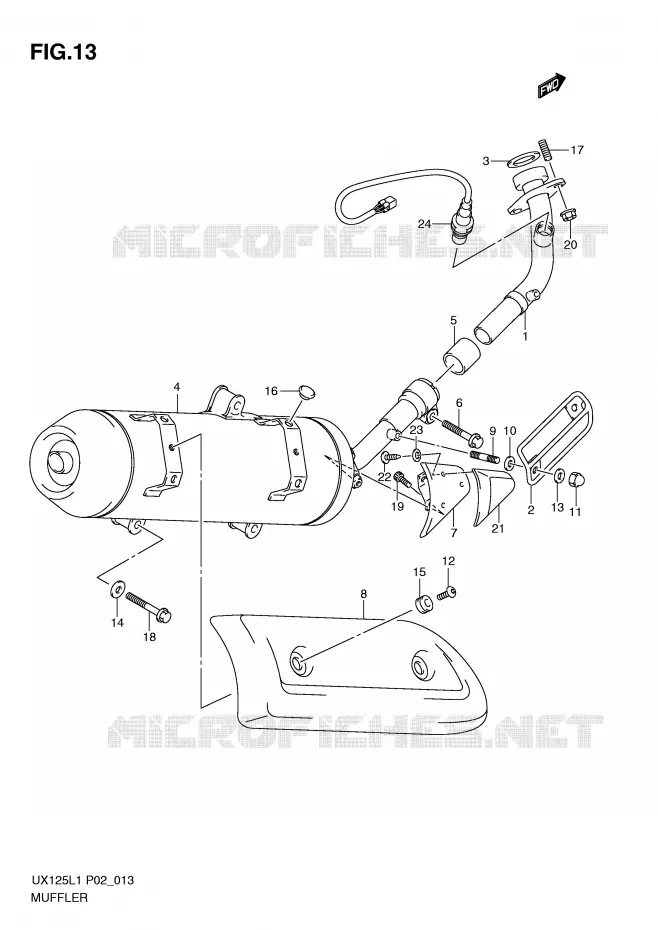 SILENCIEUX Suzuki SCOOTER 125 SIXTEEN 2011  UX125L1(P02)