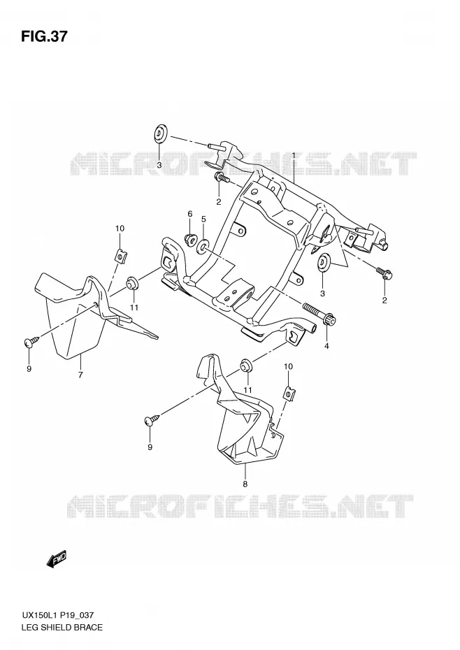 SUPPORT MARCHE PIEDS Suzuki SCOOTER 150 SIXTEEN 2011  UX150L1(P19)