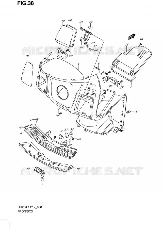 VIDE POCHE Suzuki SCOOTER 200 BURGMAN 2011  UH200L1(P19)