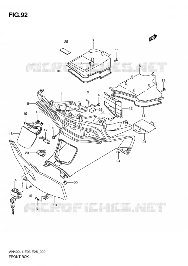 VIDE POCHE Suzuki SCOOTER 400 BURGMAN 2011  AN400ZAL1(E03)