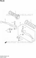 ENSEMBLE LEVIERS   POIGNEES (AN400AL2 E33) pour Suzuki BURGMAN 400 2012