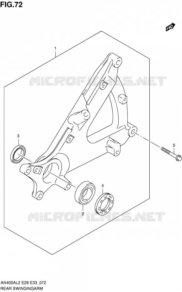 BRAS OSCILLANT ARRIERE Suzuki SCOOTER 400 BURGMAN 2012  AN400AL2/AN400ZAL2(E03,E28,E33)