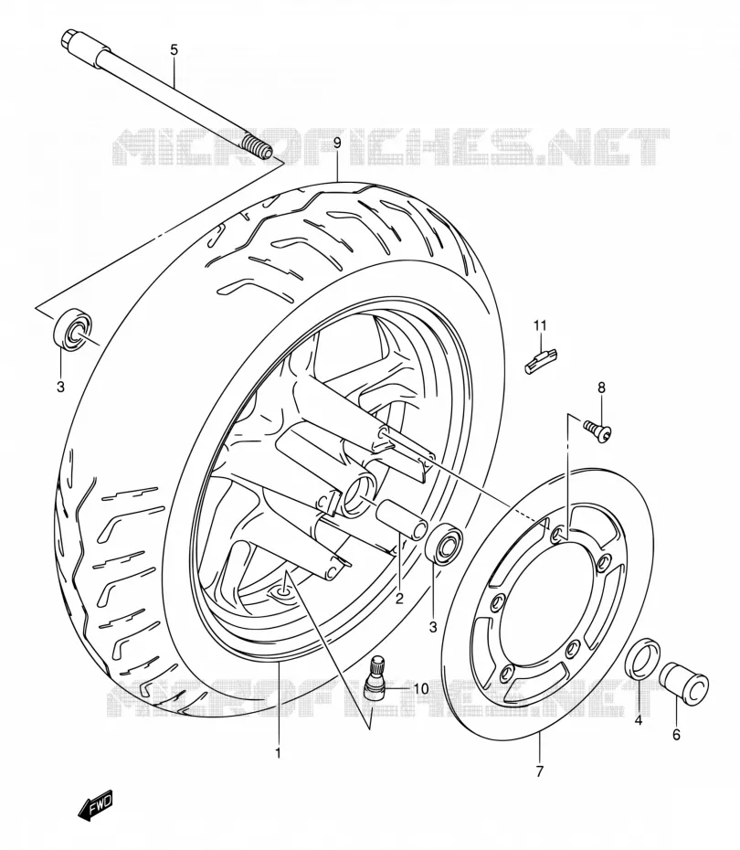 ROUE AVANT Suzuki SCOOTER 400 BURGMAN 2005  AN400S K5 (E02,E19)