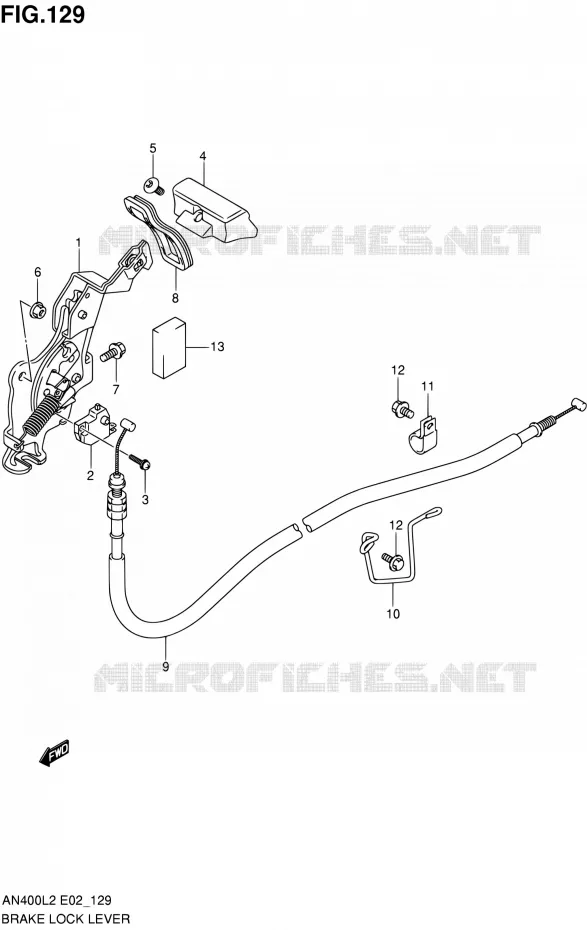 FREIN DE PARKING Suzuki SCOOTER 400 BURGMAN 2012  AN400ZAL2(E02,E19,E51)
