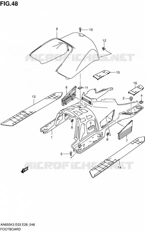 REPOSE PIEDS Suzuki SCOOTER 650 BURGMAN 2004  AN650K4(E03,E28,E33)