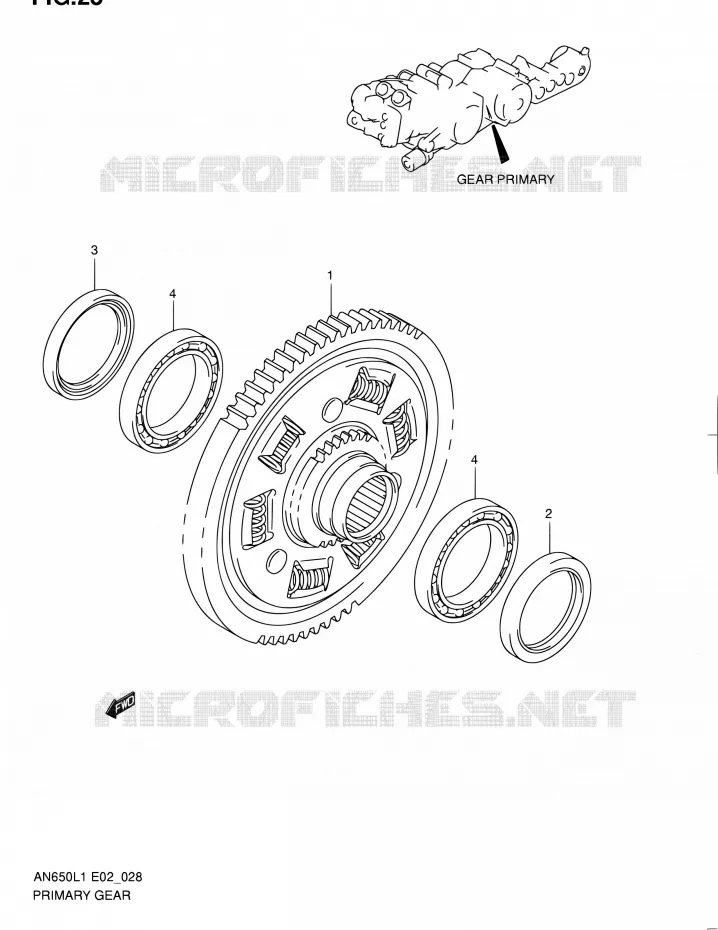 EMBRAYAGE PRIMAIRE Suzuki SCOOTER 650 BURGMAN 2011  AN650L1(E19)