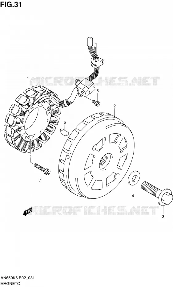 ALLUMAGE ROTOR - STATOR Suzuki SCOOTER 650 BURGMAN 2006  AN650A K6 (E02,E19,E24)