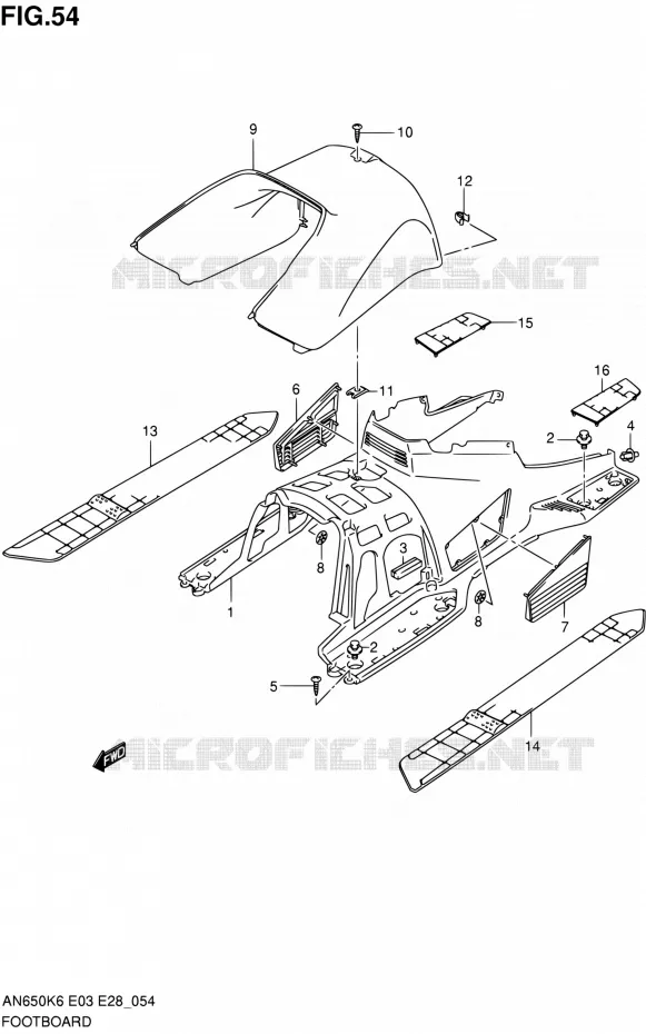 REPOSE PIEDS Suzuki SCOOTER 650 BURGMAN 2006  AN650A K6 (E03,E28,E33)