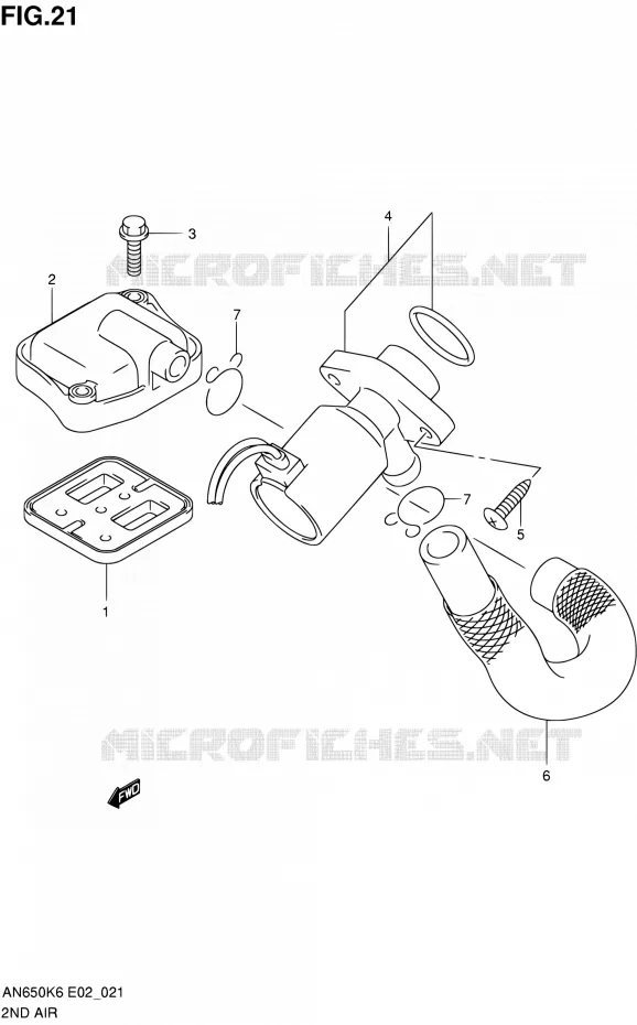 SYSTEME RECYCLAGE GAZ ECHAPPEMENT Suzuki SCOOTER 650 BURGMAN 2007  AN650A K7 (E02,E19,E24,E51)