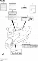 ETIQUETTE (AN650AL2 E19) pour Suzuki BURGMAN 650 2012