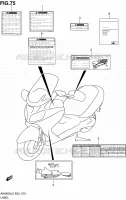 ETIQUETTE (AN650AL2 E24) pour Suzuki BURGMAN 650 2012
