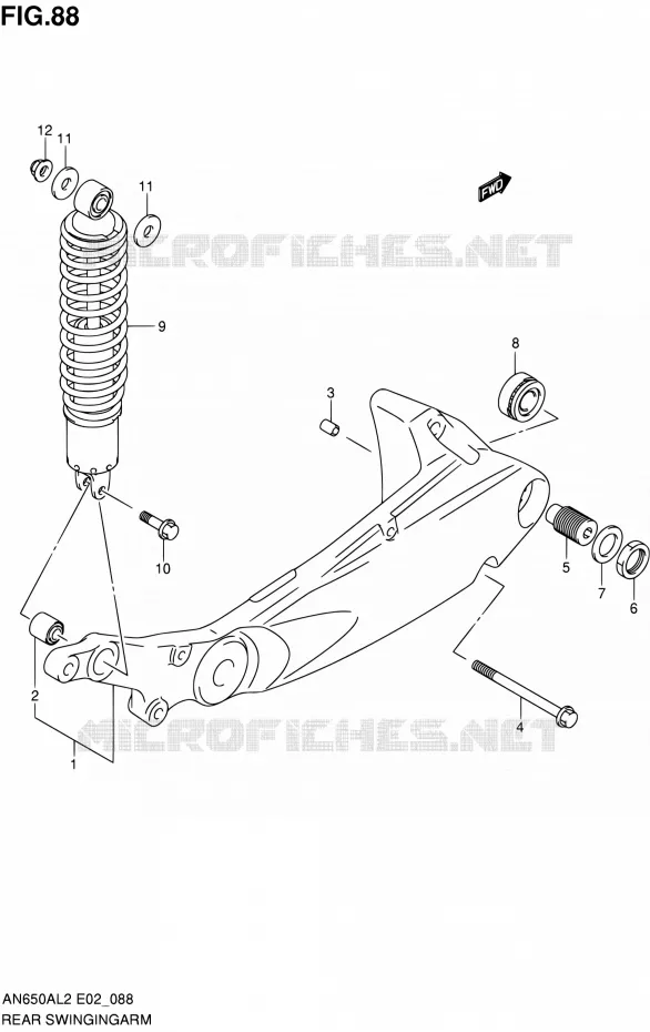 BRAS OSCILLANT ARRIERE Suzuki SCOOTER 650 BURGMAN 2012  AN650AL2(E02)