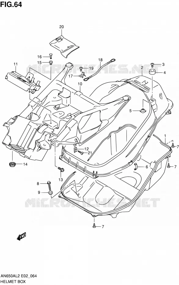 COFFRE Suzuki SCOOTER 650 BURGMAN 2012  AN650AL2(E02)