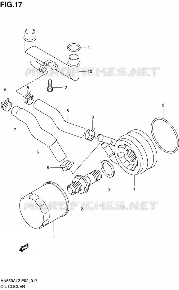 RADIATEUR D'HUILE Suzuki SCOOTER 650 BURGMAN 2012  AN650AL2(E02)