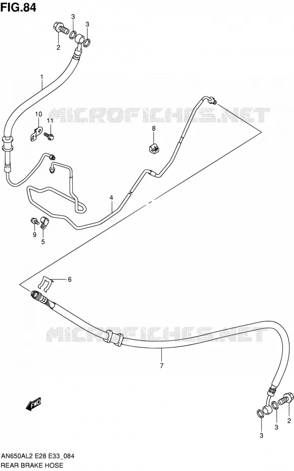 DURITE DE FREIN ARRIERE Suzuki SCOOTER 650 BURGMAN 2012  AN650AL2(E03,E28,E33)