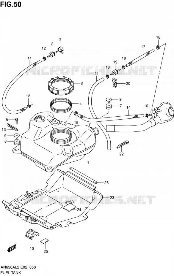 RESERVOIR D'ESSENCE Suzuki SCOOTER 650 BURGMAN 2012  AN650AL2(E19)