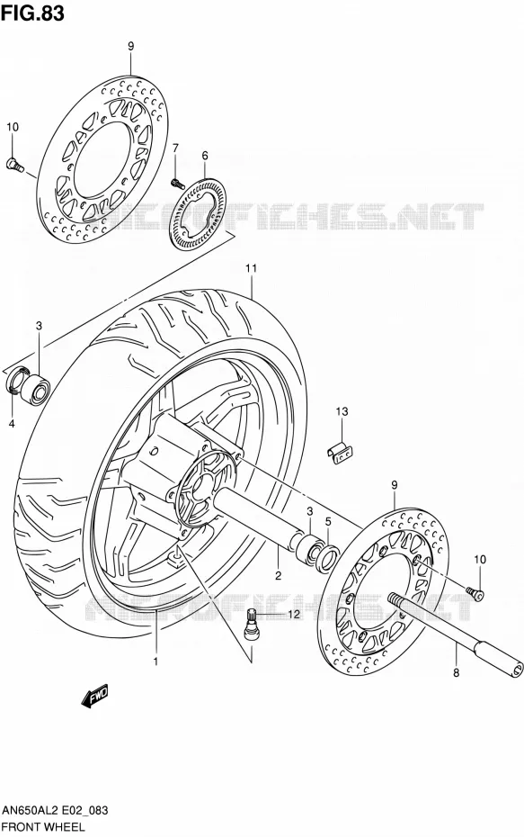 ROUE AVANT Suzuki SCOOTER 650 BURGMAN 2012  AN650AL2(E19)