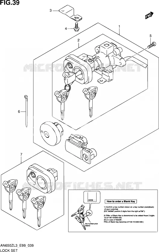 KIT SERRURE Suzuki SCOOTER 650 BURGMAN 2013  AN650Z L3 (E99)