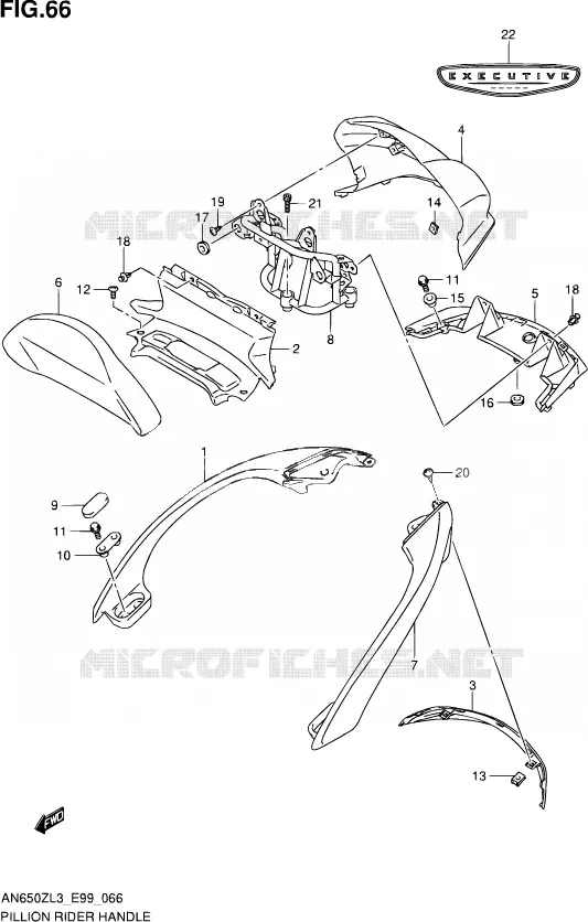 SUPPORT DOSSERET Suzuki SCOOTER 650 BURGMAN 2013  AN650Z L3 (E99)