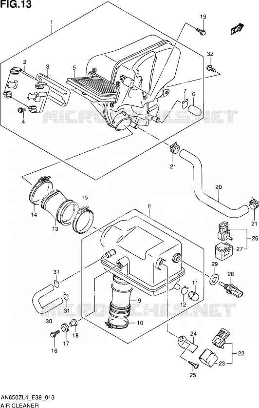 FILTRE A AIR Suzuki SCOOTER 650 BURGMAN 2014  AN650Z L4 (E38)