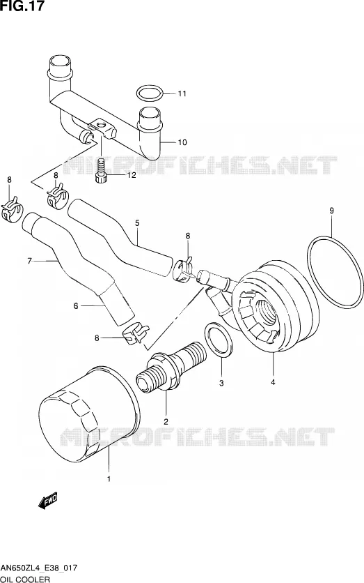 RADIATEUR D'HUILE Suzuki SCOOTER 650 BURGMAN 2014  AN650Z L4 (E38)