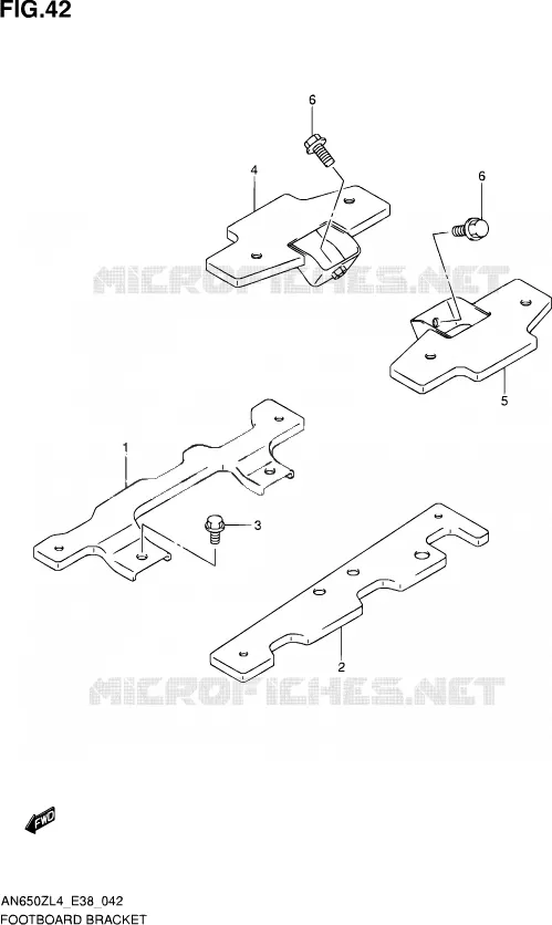 REPOSE PIEDS ARRIERE Suzuki SCOOTER 650 BURGMAN 2014  AN650Z L4 (E38)