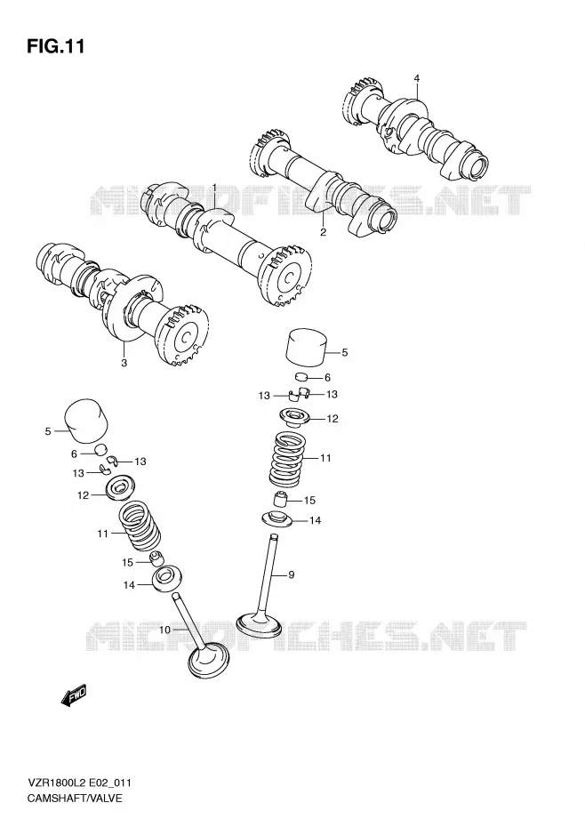 ARBRE A CAMES - SOUPAPES Suzuki MOTO 1800 INTRUDER 2012  VZR1800L2(E02)