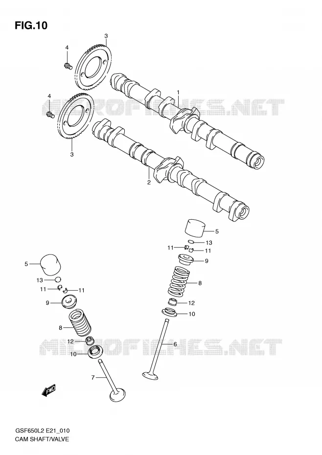 ARBRE A CAMES - SOUPAPES Suzuki MOTO 650 BANDIT 2012  GSF650UAL2(E21)